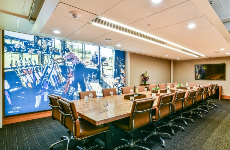 A Denver Union Station meeting table