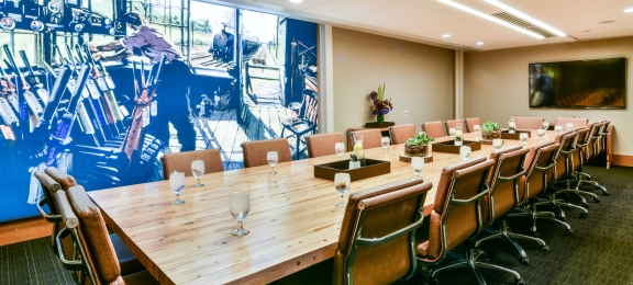 A Denver Union Station meeting table