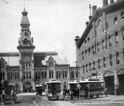 Denver Union Depot and street cars