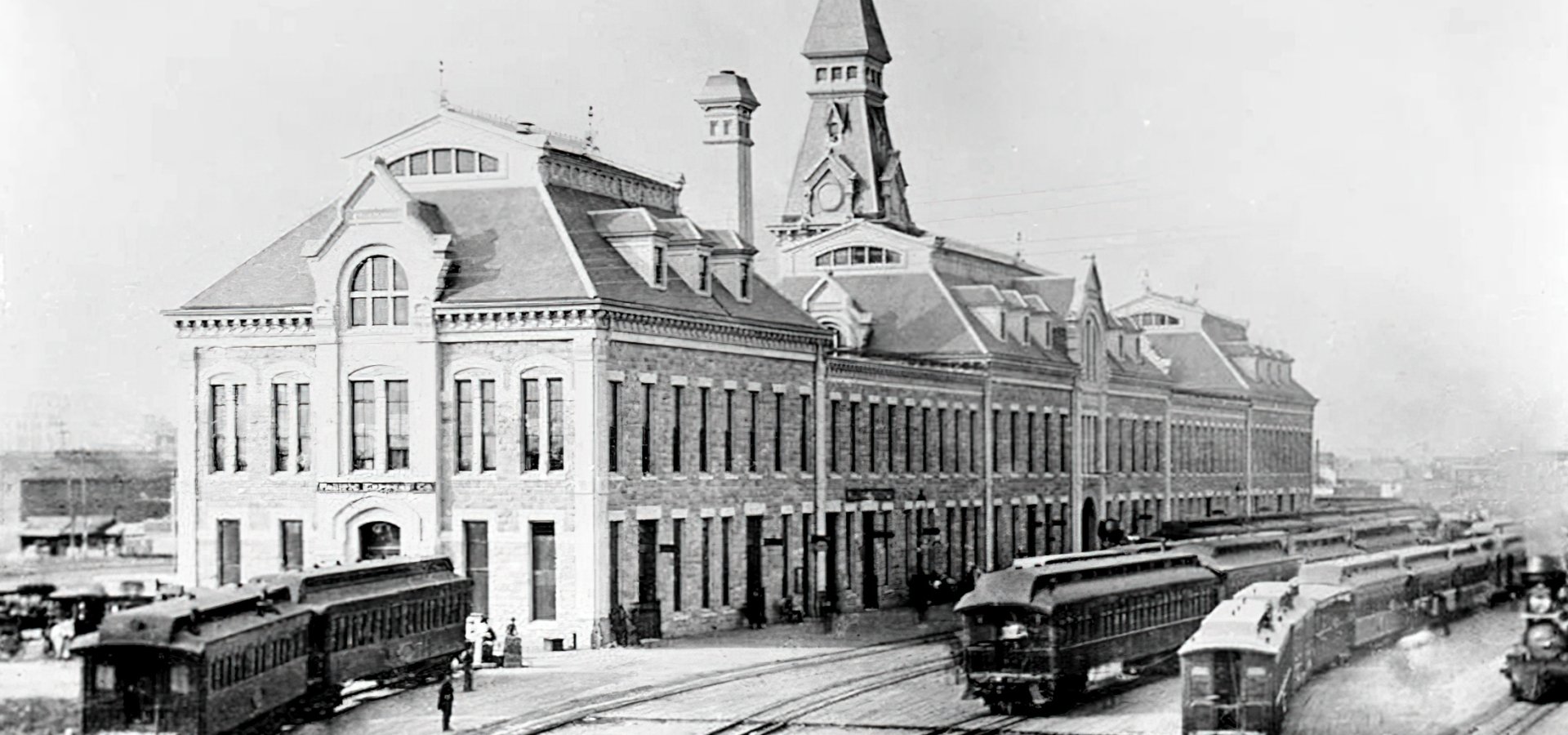 black and white image of Denver Union Station