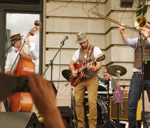 Live music outside Denver Union Station