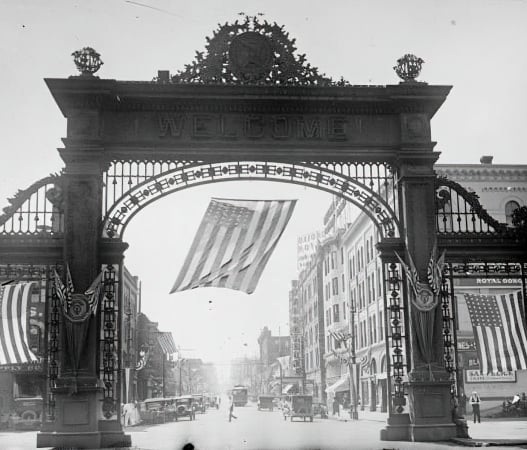 The welcome gate outside Denver Union Station