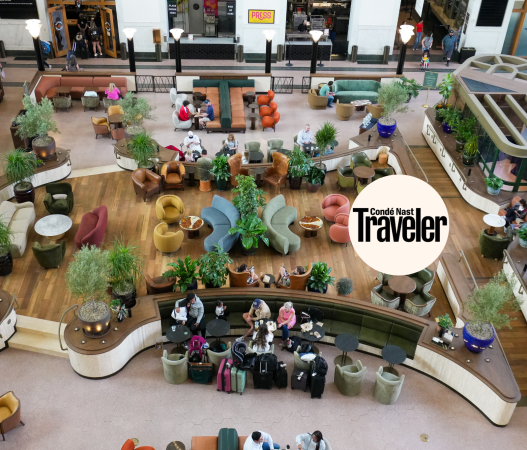 birds eye view of the interior of denver union station