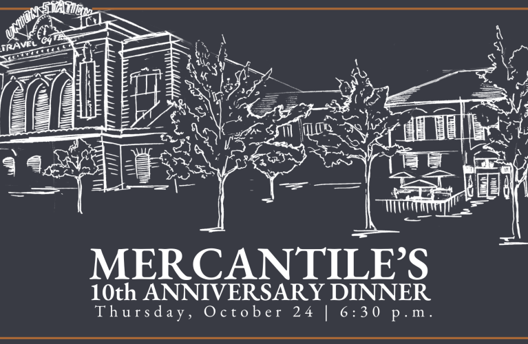Mercantiles 10th anniversary dinner poster
