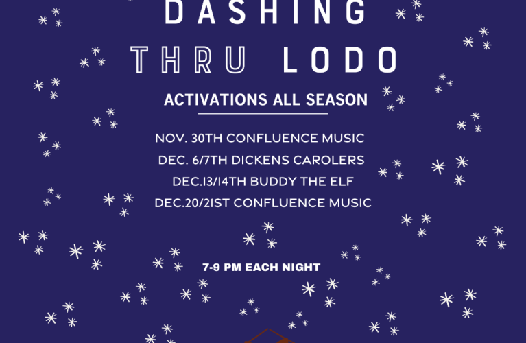 Dashing thru lodo poster hosted by Denver Union Station