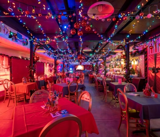 Miracle bar decorated for christmas time