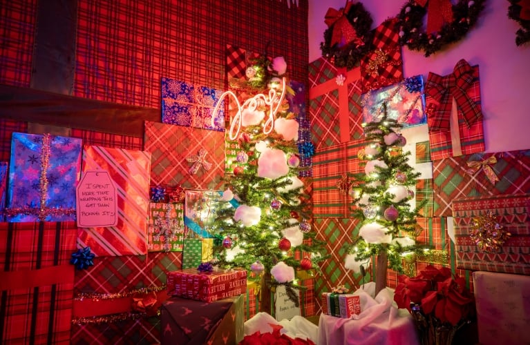 Presents sitting in the corner of a room