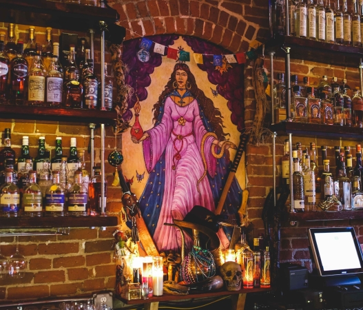 An image of Finns, Denver interior bar back wall